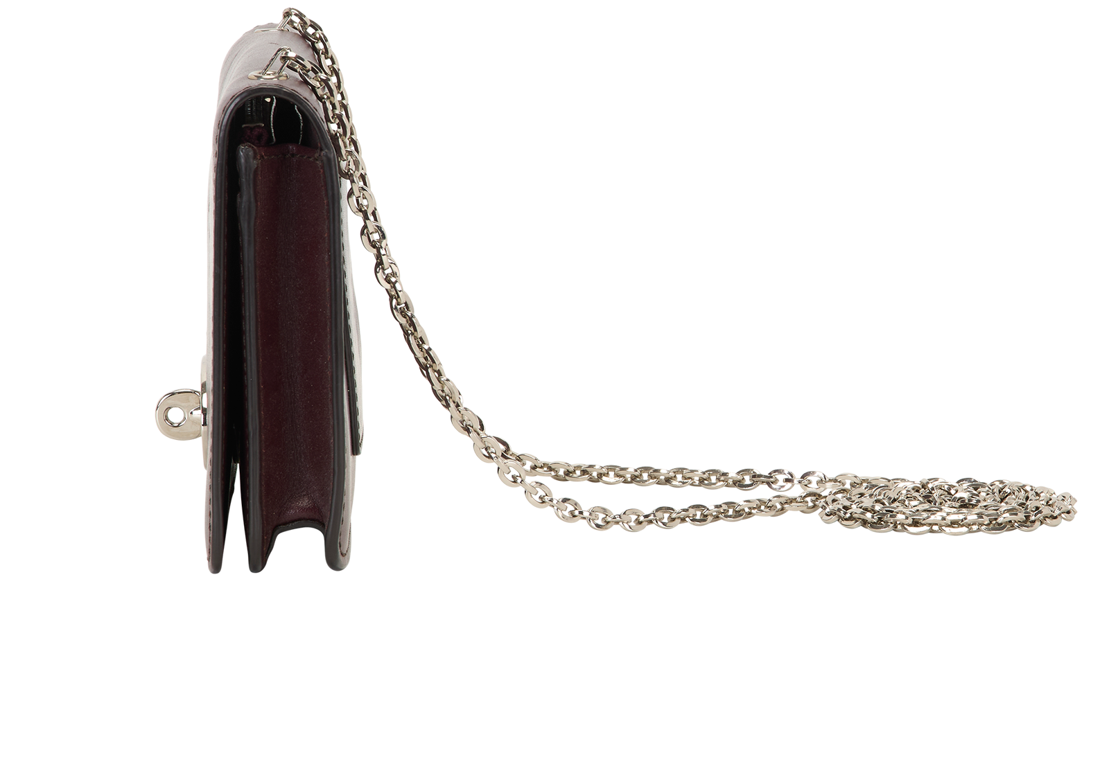 Bayswater Clutch, &pound;290, Handbags, Burgundy, Leather, Bottom view